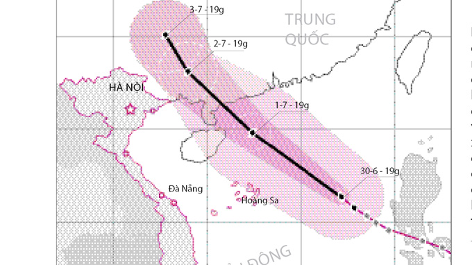 Storm Rumbia moving towards southern China