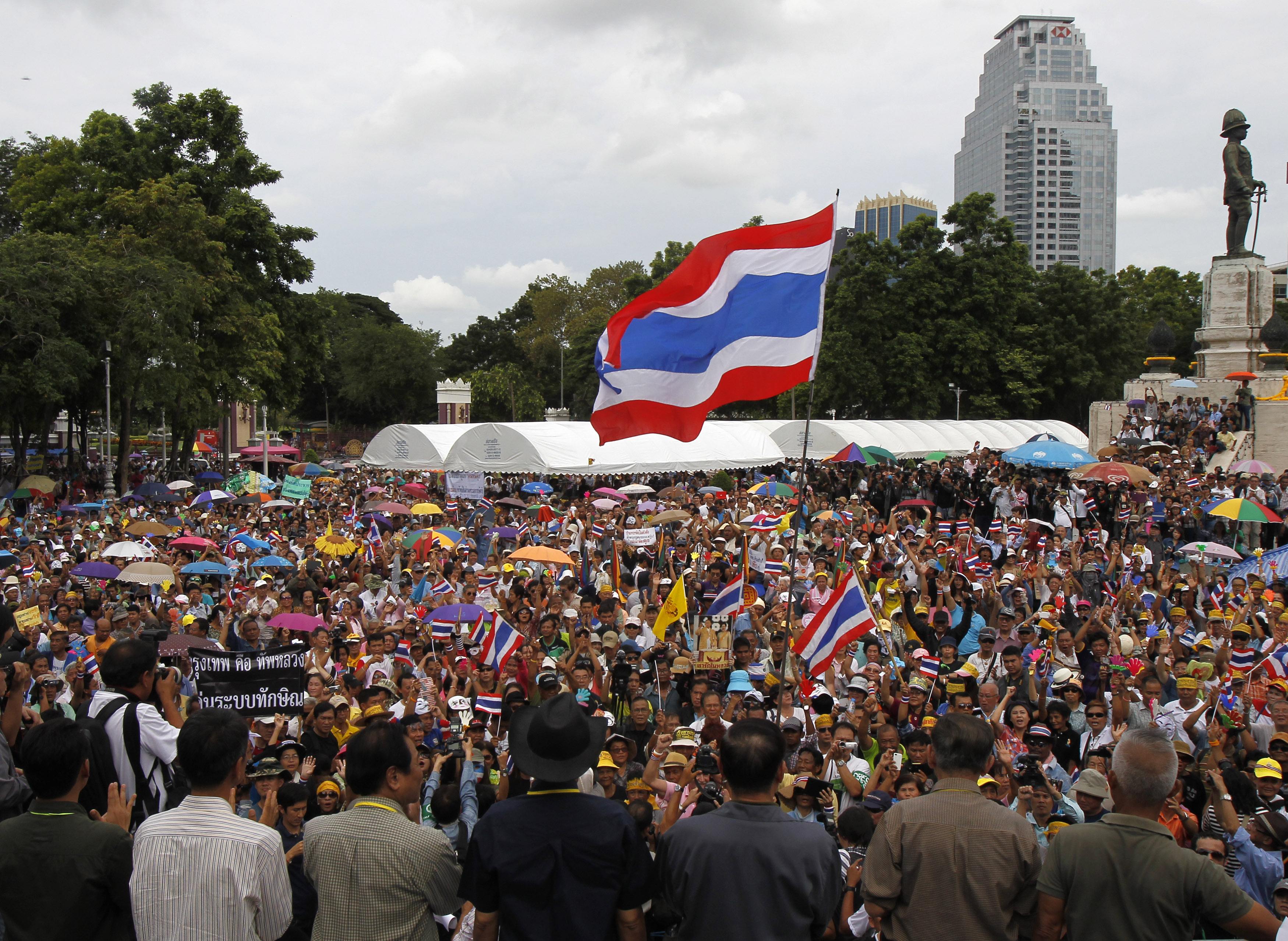 Anti-government protesters gather in Bangkok