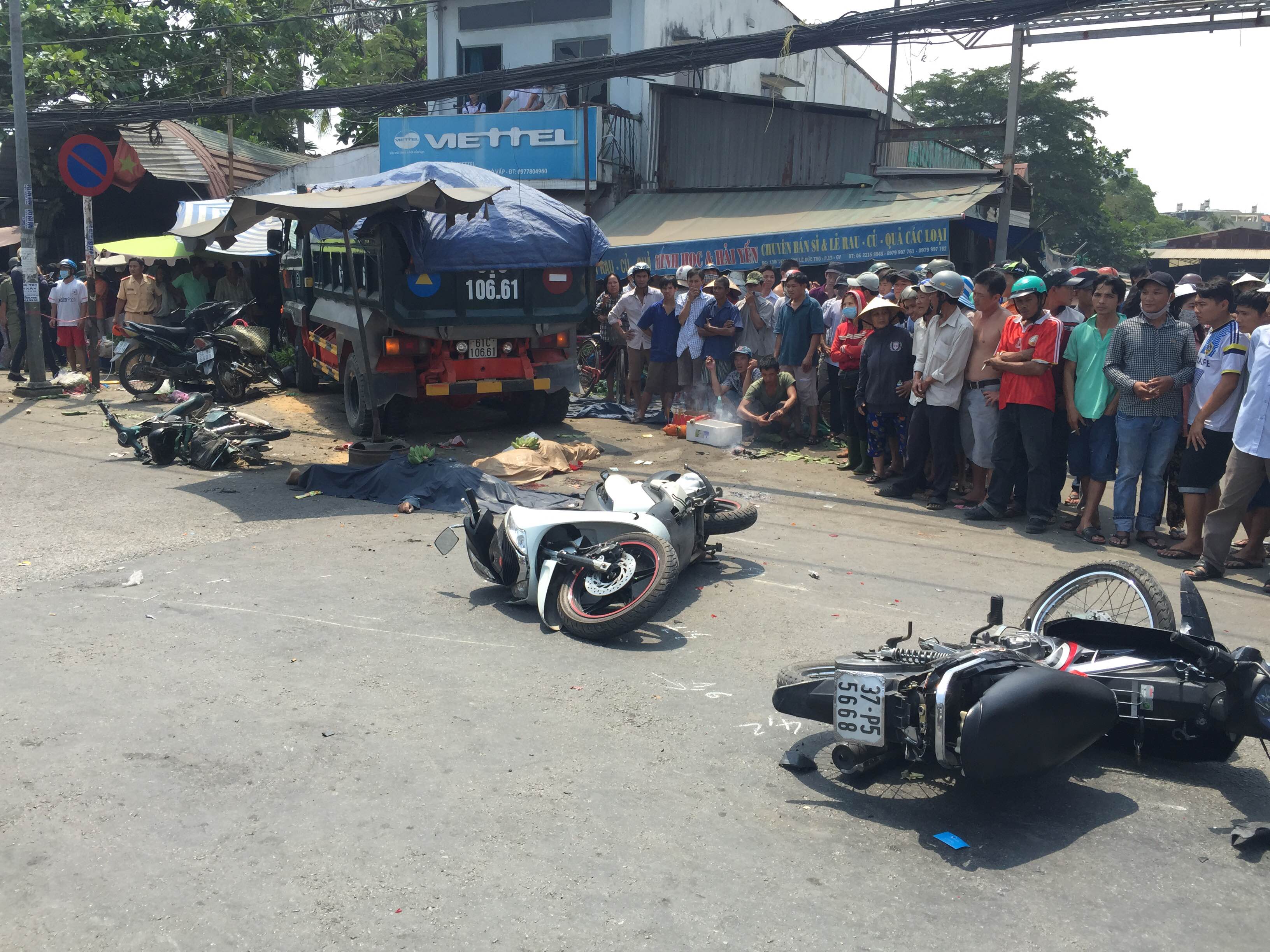 Two killed as tipper truck crashes into crowd after descending bridge in Vietnam