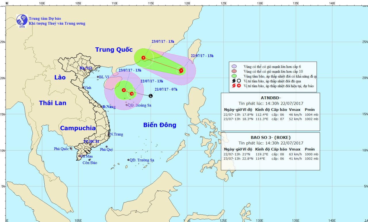 Tropical depression, Storm Roke threaten East Vietnam Sea | Tuoi Tre News