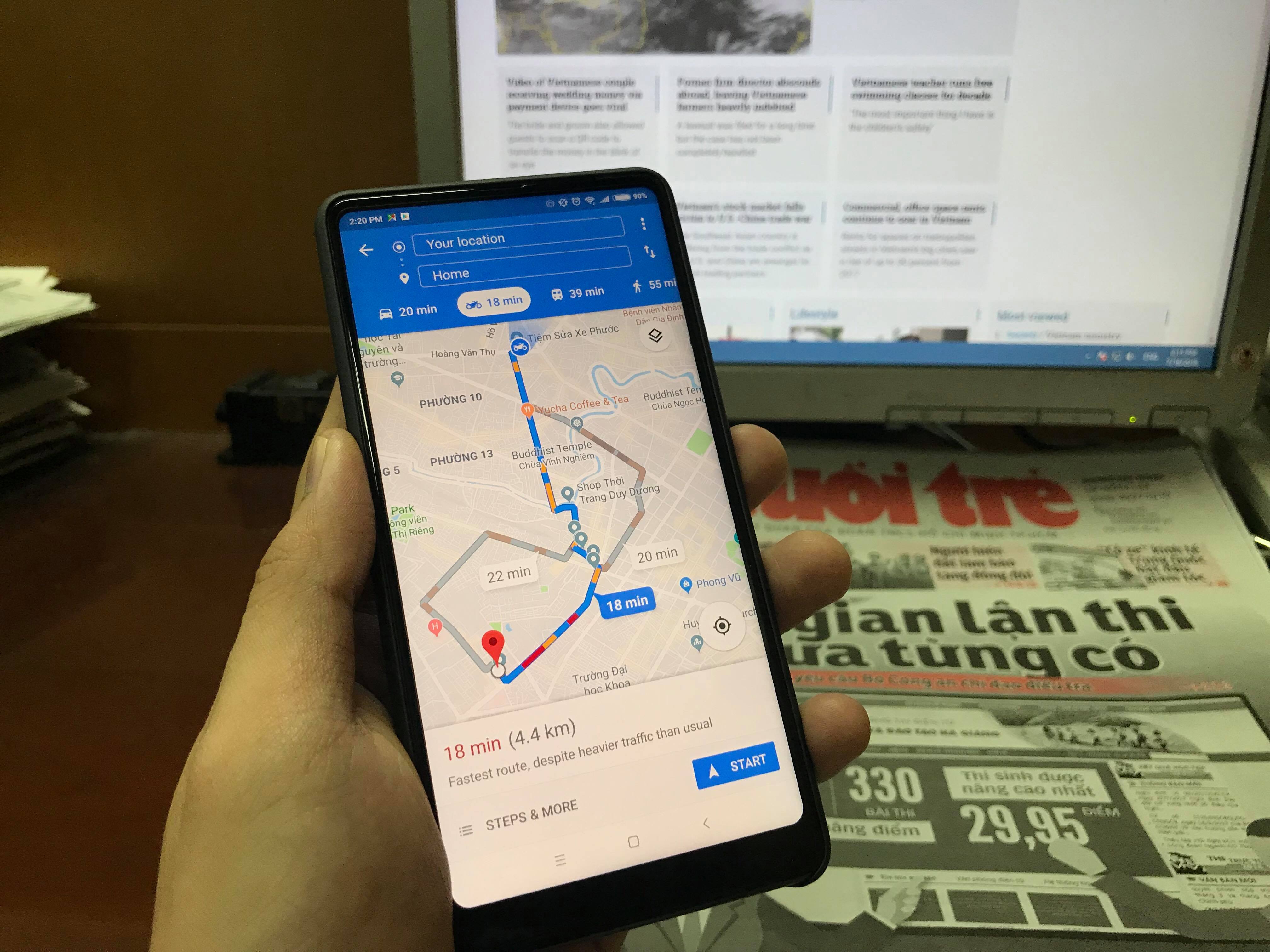 ​Google Maps debuts motorcycle mode in Vietnam