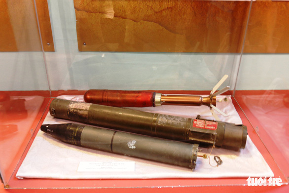 American XM235 ammunition used in the Vietnam War is on display at the exhibition on Vietnam’s Agent Orange disaster ongoing at the Thua Thien – Hue Historical Museum. Photo: Tuoi Tre
