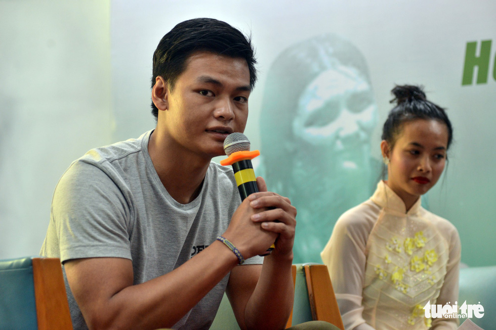 French-Vietnamese adoptee Adrien Rieu shares his story at an event in Ho Chi Minh City on November 5, 2018. Photo: Tuoi Tre