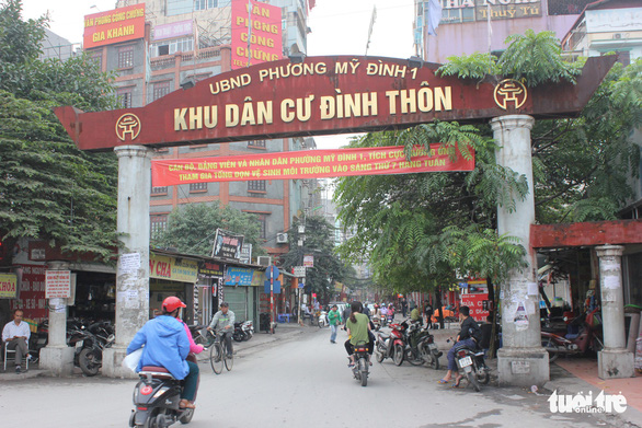 The gate to Dinh Thon residential area in Hanoi, Vietnam. Photo: Tuoi Tre