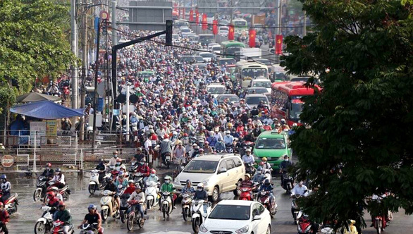 Vehicles throng a frequently overcrowded road with few traffic cameras in Ho Chi Minh City, Vietnam. Photo: Tuoi Tre