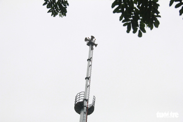 A tsunami warning megaphone tower in Da Nang City, central Vietnam. Photo: Tuoi Tre