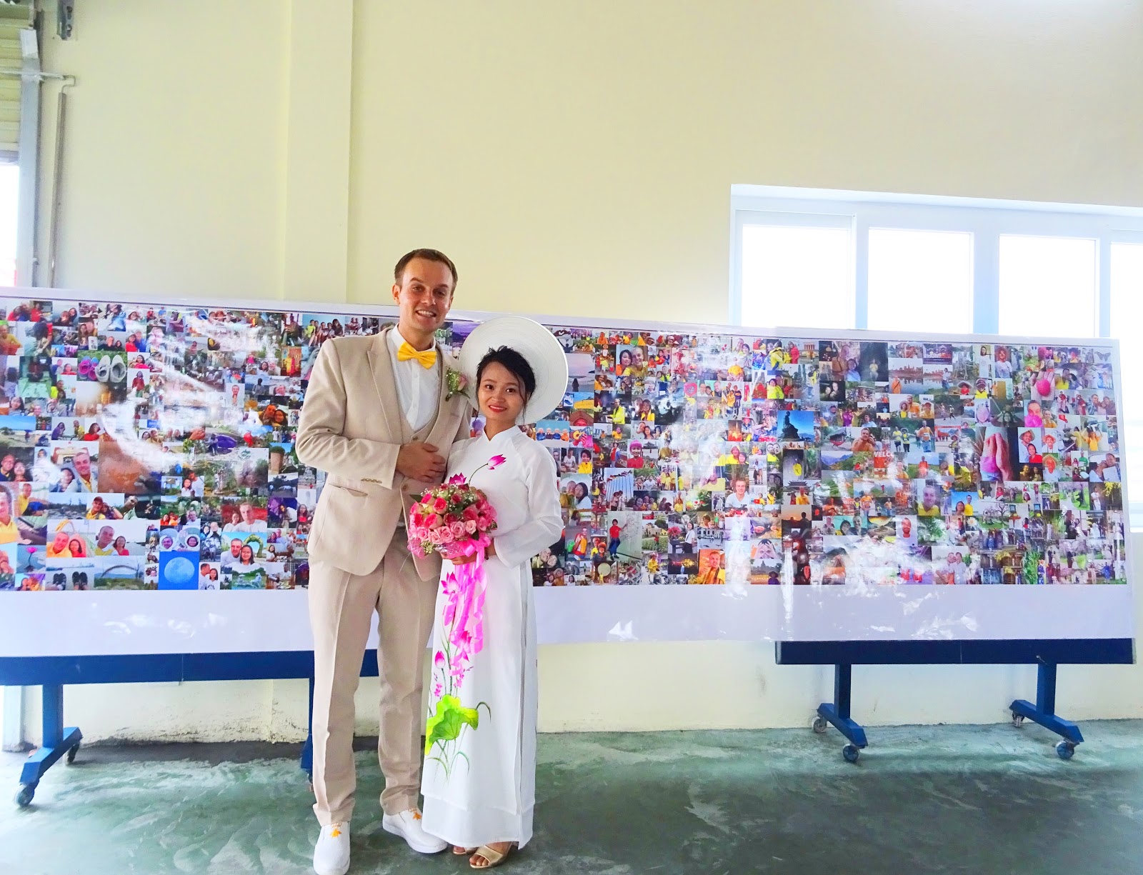 Nguyen Thi Sam and Meigo Mark at their wedding in a photo provided by the couple