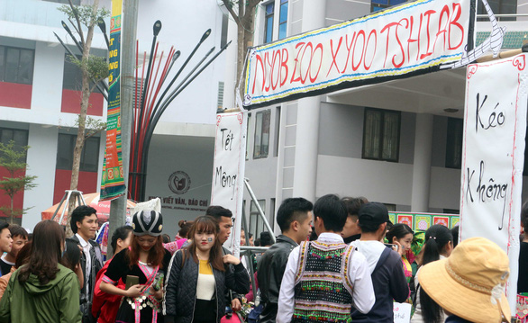 A Mong’s New Year celebration held at a university campus in Hanoi. Photo: Tuoi Tre