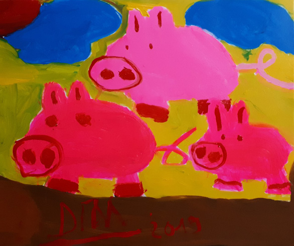 A painting by 10-year-old painter Dim