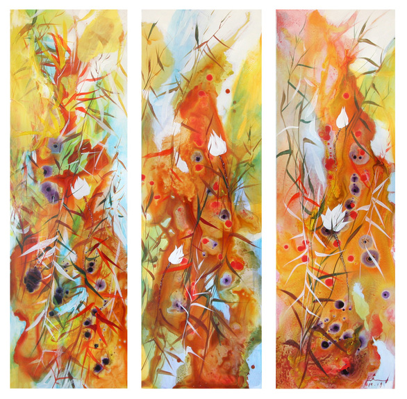 Three paintings by Doan Hoang Lam
