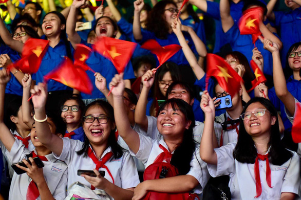 Vietnamese fans celebrate in Ho Chi Minh City on January 20, 2019. Photo: Duyen Phan / Tuoi Tre
