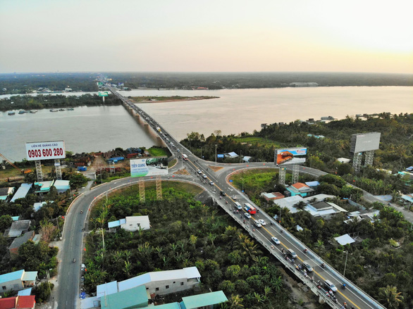 Rach Mieu Bridge is pictured from above on February 9, 2019. Photo: Mau Truong / Tuoi Tre