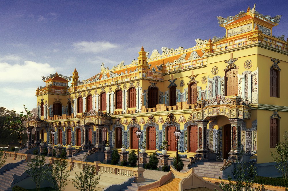 A reconstructed photo of the Kien Trung Palace in the Forbidden City in Hue. Photo: Hue Monuments Conservation Center