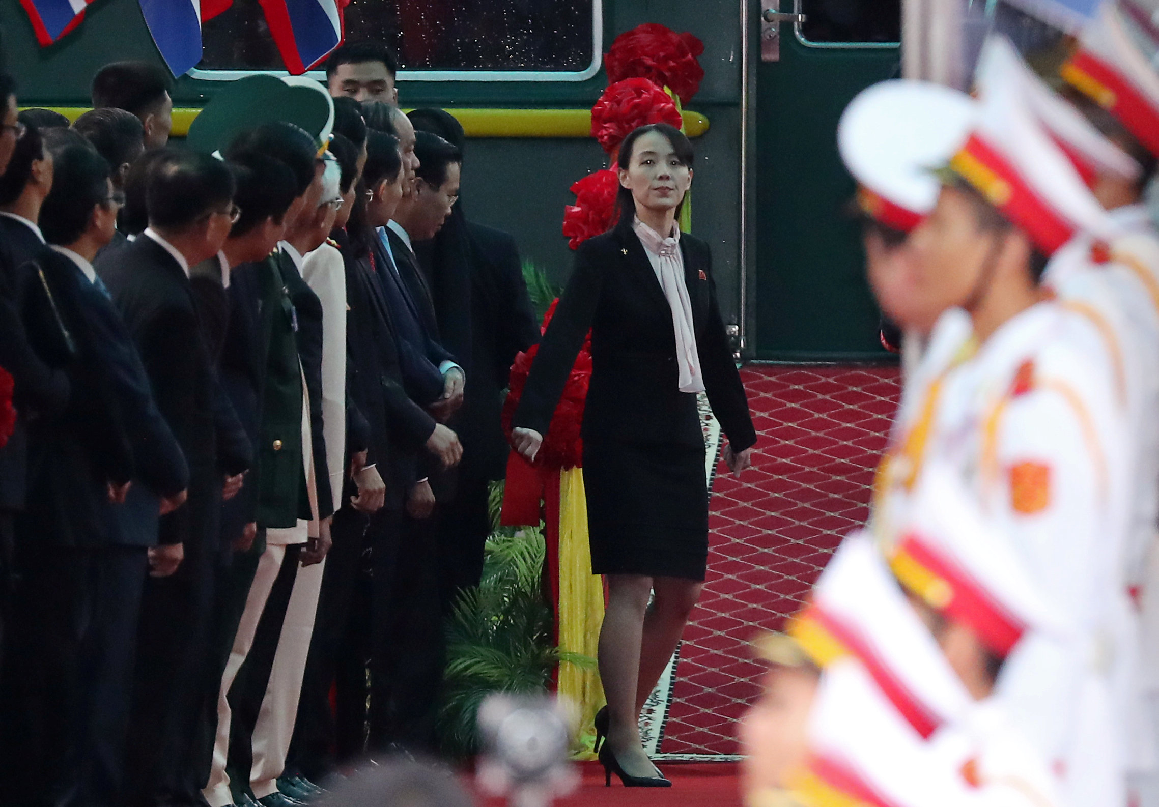 <em>Kim Yo Jong, sister of North Korea's leader Kim Jong Un and first vice department director of the Workers’ Party’s Central Committee, arrives at the Dong Dang railway station, Vietnam, at the border with China, February 26, 2019. Photo: </em>Reuters