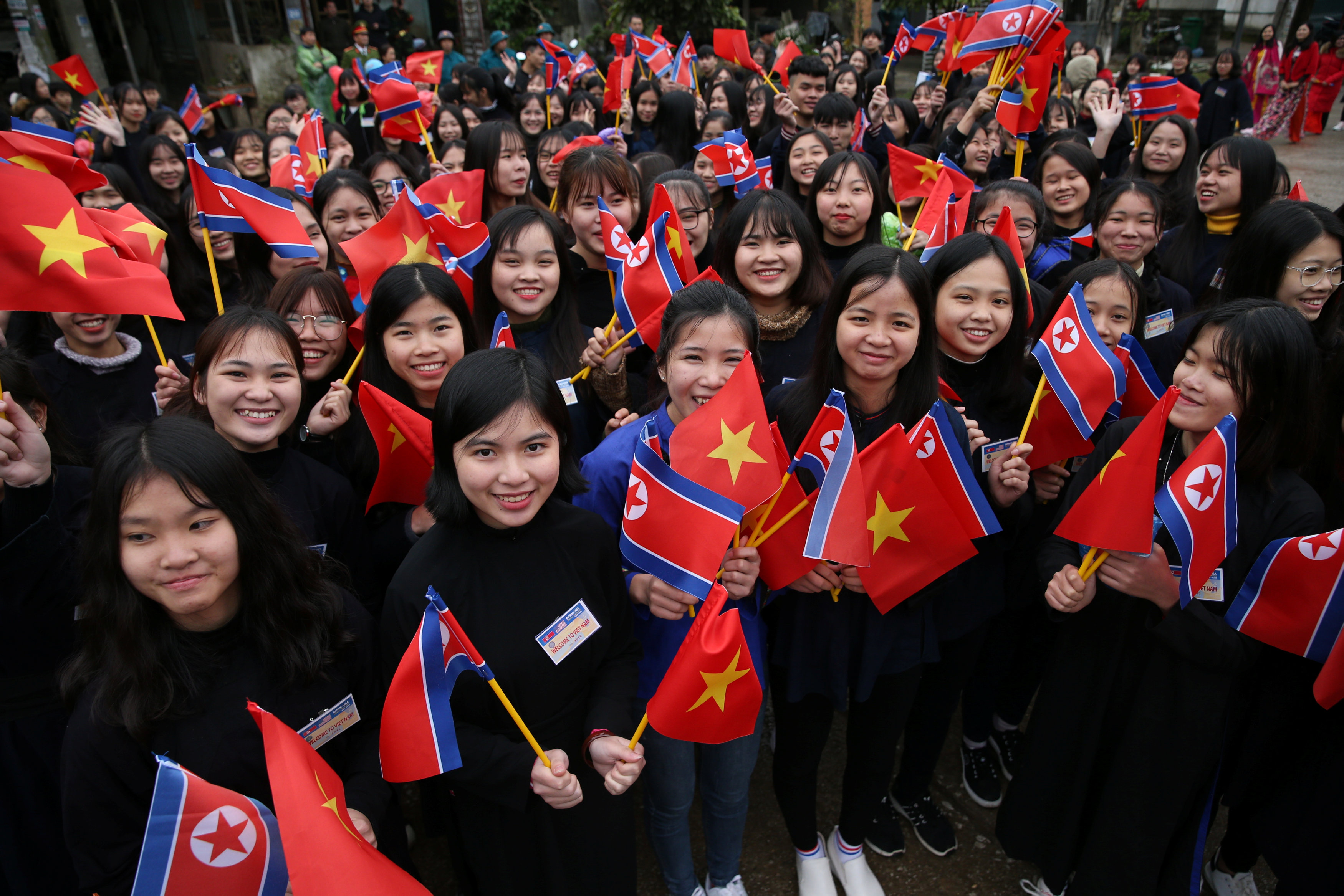 <em>Well-wishers gather to greet North Korea's leader Kim Jong Un on his arrival at the Dong Dang railway station, Vietnam, at the border with China, February 26, 2019. Photo:</em> Reuters