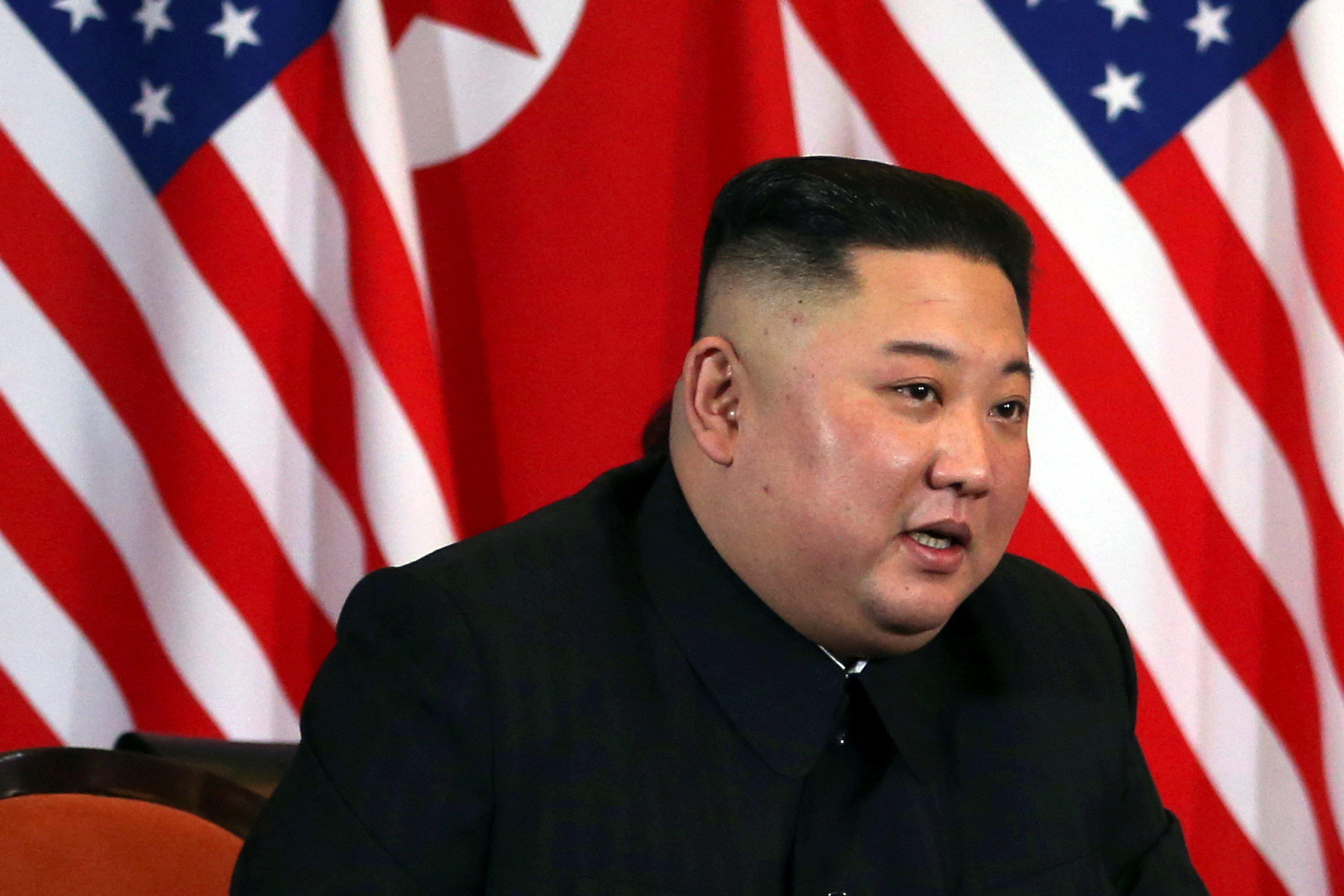 North Korean leader Kim Jong Un speaks during the one-on-one bilateral meeting with U.S. President Donald Trump at the second North Korea-U.S. summit in the Metropole hotel in Hanoi, Vietnam February 28, 2019.  Photo: Reuters