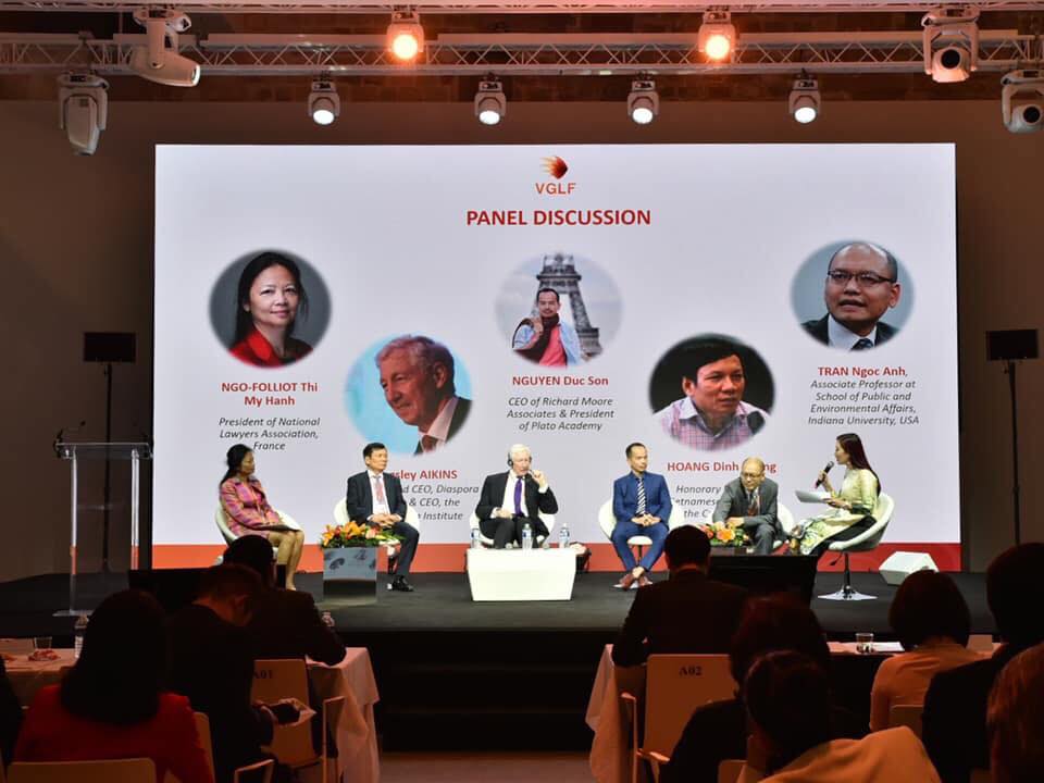 Delegates participate in a panel discussion at Vietnam Global Leader Forum in Paris, France. Photo: Supplied