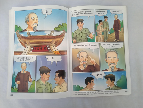 A page of a comic about Uncle Ho is seen in this photo taken in Hanoi. Photo: Thien Dieu / Tuoi Tre