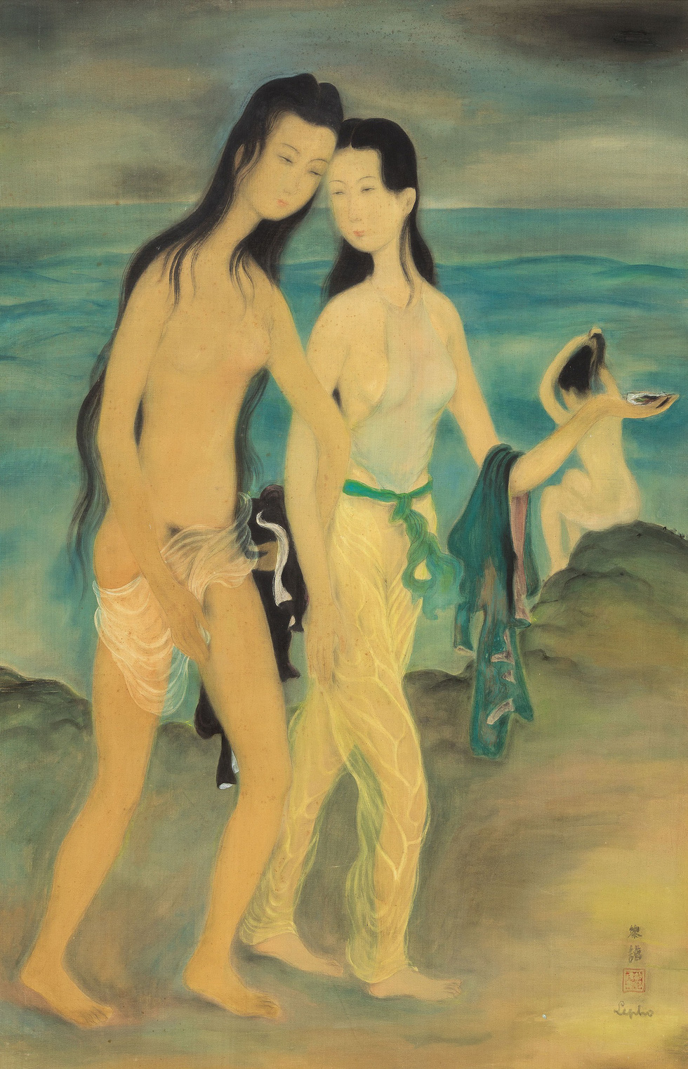The painting Le Bain de Mer by late Vietnamese artist Le Pho