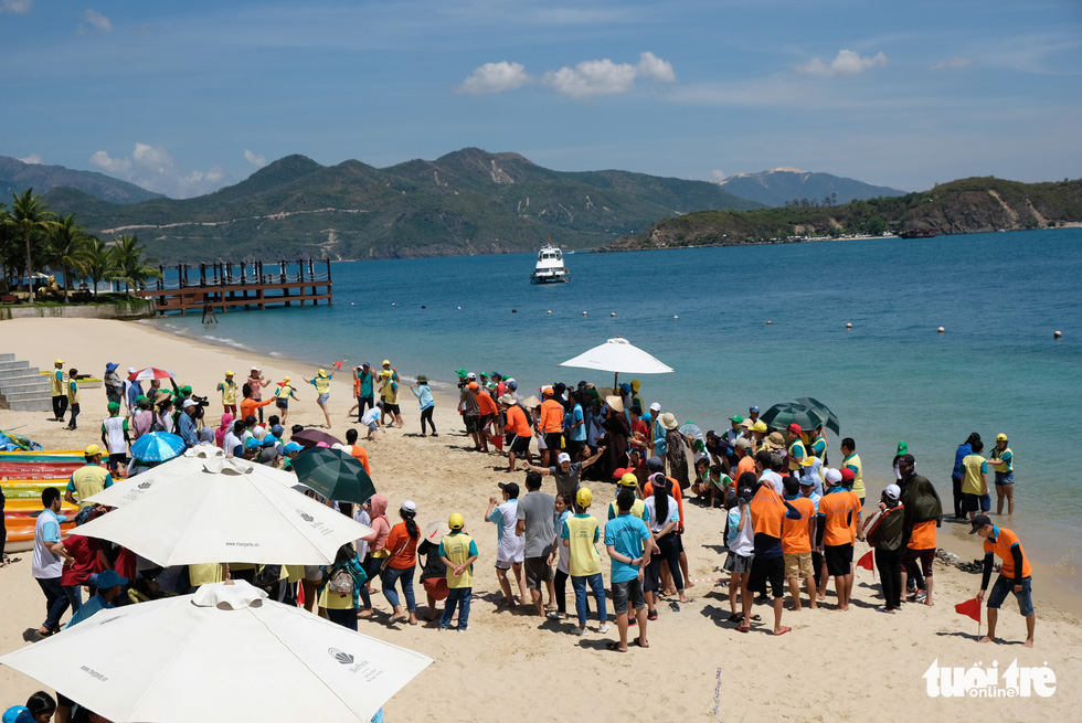 Disabled children take part in activities during the 7th Disabled Children’s Festival on Hon Tam Island off Nha Trang, Vietnam on May 31, 2019. Photo: Dinh Cuong / Tuoi Tre