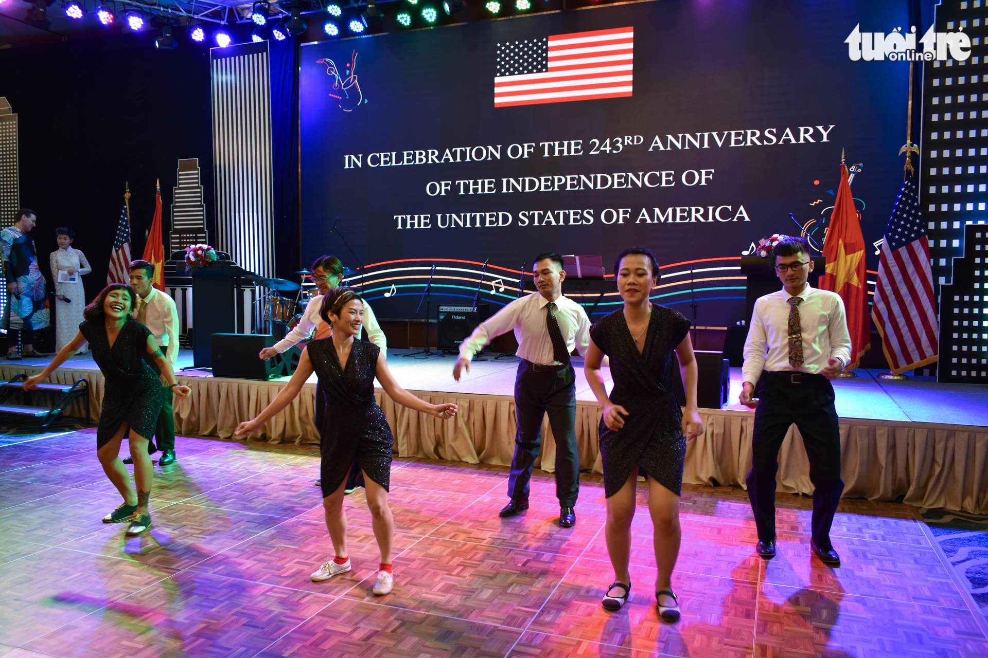 Vietnamese dance crew Saigon Swing Cats perform at an event celebrating the 243rd U.S. Independence Day in Ho Chi Minh City on June 5, 2019. Photo: Tuan Son / Tuoi Tre News
