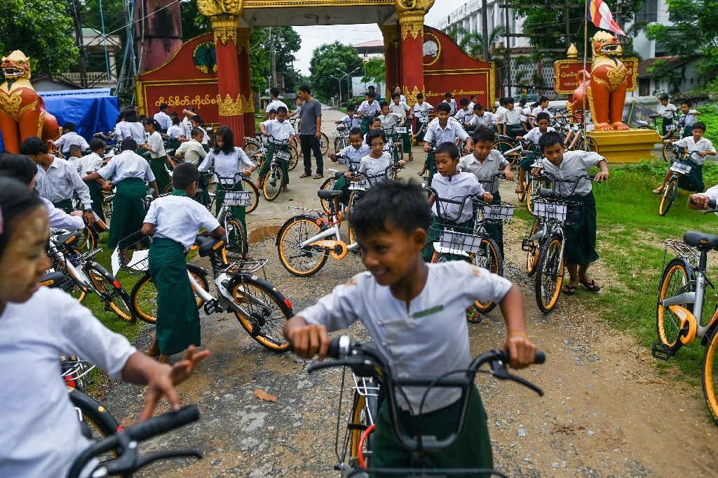 Ride on time: Recycled bikes get Myanmar kids to school