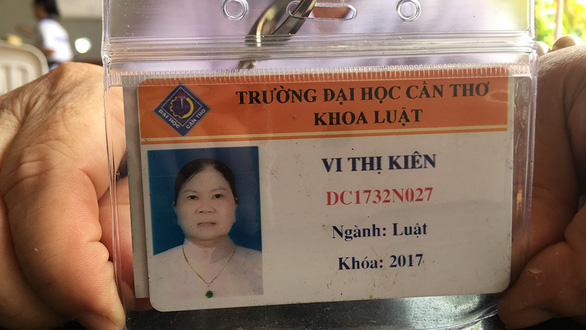 Vi Thi Kien’s student ID card at Can Tho University. Photo: Tuoi Tre