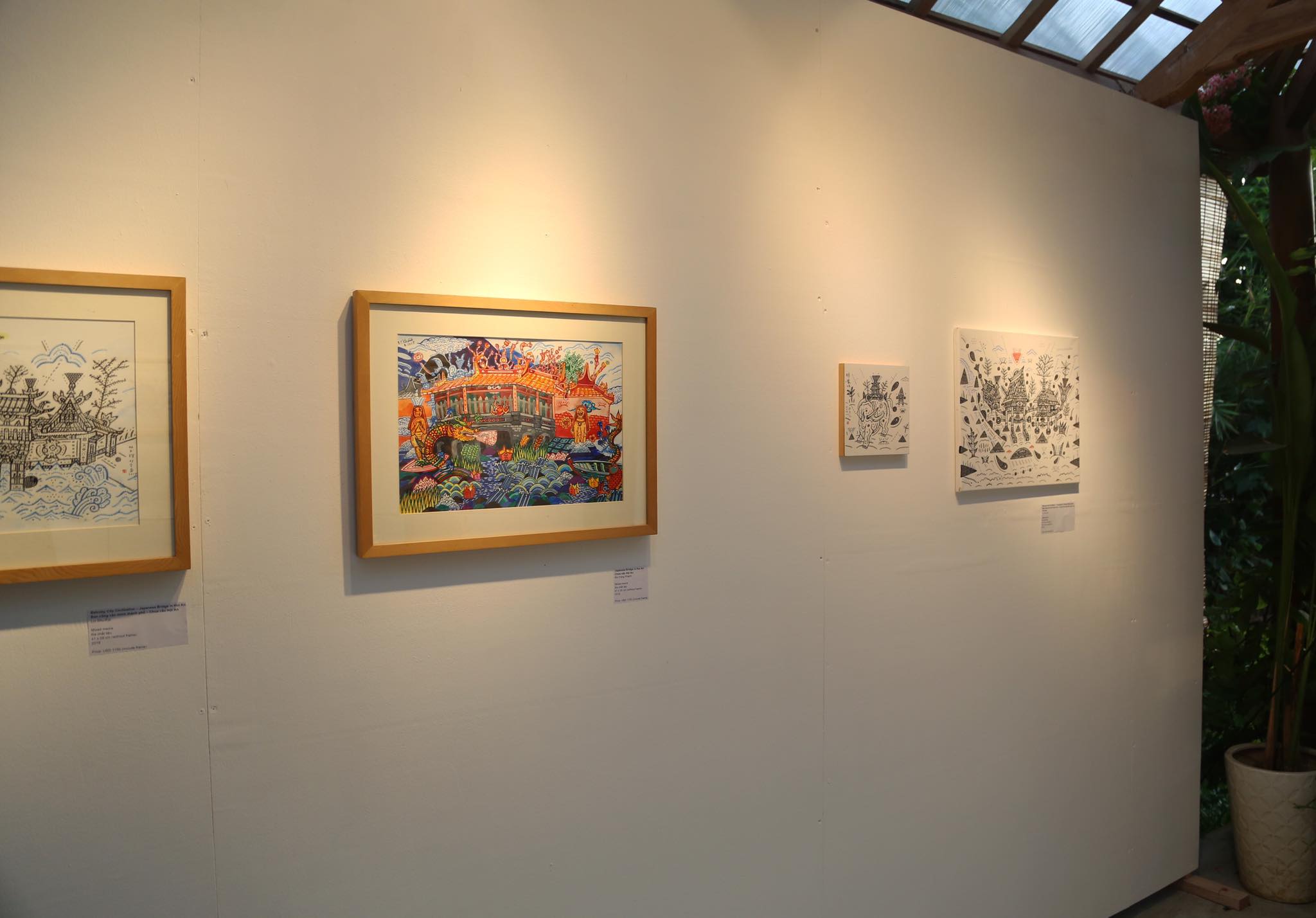 Artworks are displayed at the Molding Island City exhibition in Hoi An, central Vietnam