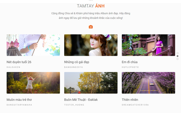 A screen grab of the interface of Tamtay.vn, a Vietnamese image-based social network that operated between 2007 and 2018.