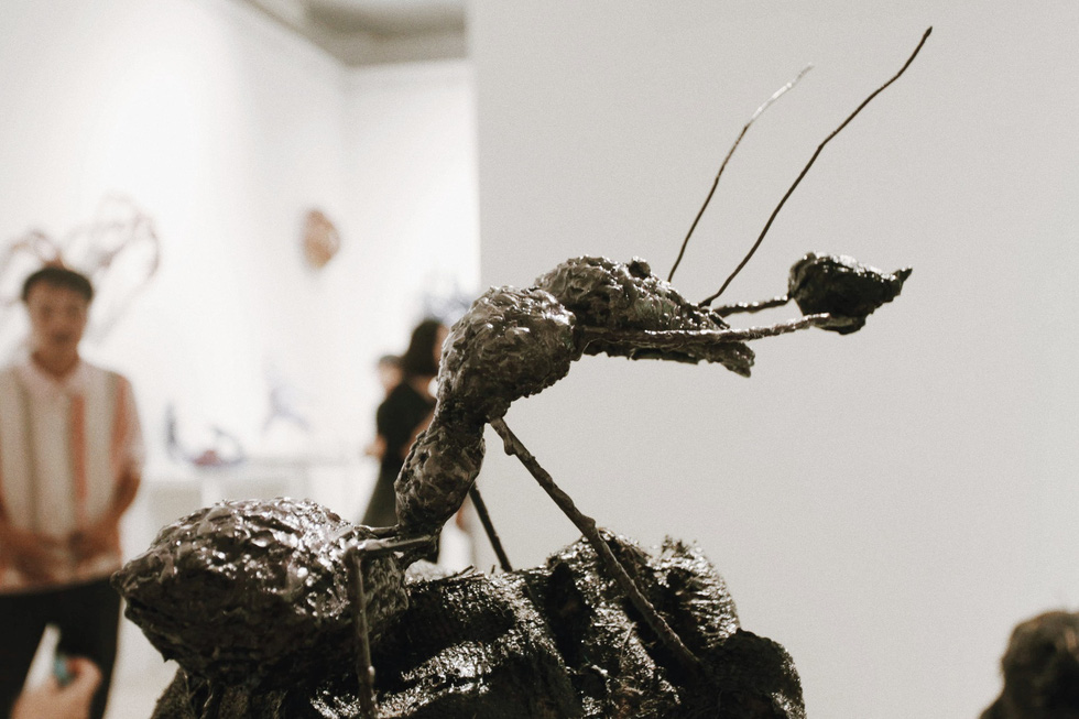 An ant sculpture  is displayed at the Insect exhibition in Hanoi. Photo: Mai Thuong / Tuoi Tre