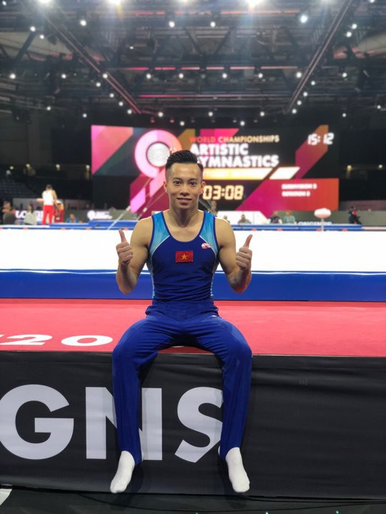 Le Thanh Tung is seen at the 2019 FIG Artistic Gymnastics World Championships in Germany in this provided photo