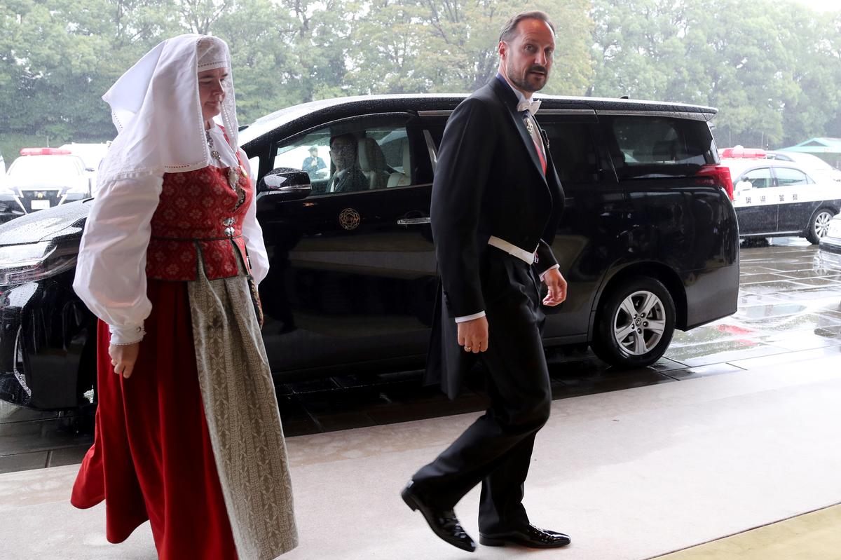 Norway's Crown Prince Haakon arrives at the Imperial Palace to attend the proclamation ceremony of the enthronement of Japan's Emperor Naruhito in Tokyo, Japan, October 22, 2019.  Koji Sasahara/Pool via REUTERS