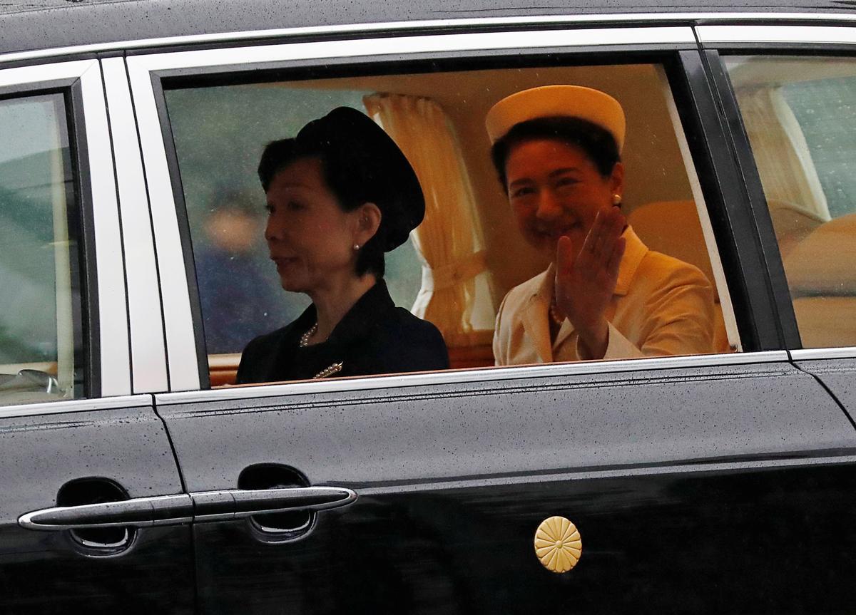 Japan's Empress Masako arrives at the Imperial Palace on the day Emperor Naruhito is formally enthroned, in Tokyo, Japan October 22, 2019.  REUTERS/Soe Zeya Tun