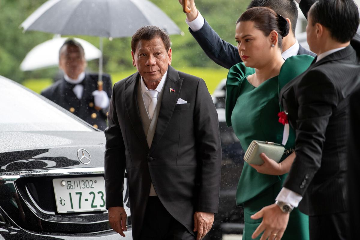 Philippines President Rodrigo Duterte arrives to attend the enthronement ceremony of Japan's Emperor Naruhito in Tokyo, Japan October 22, 2019.  Carl Court/Pool via REUTERS