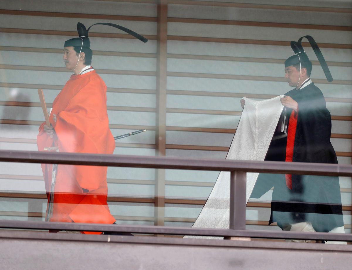 Japan's Crown Prince Akishino arrives for a ceremony to proclaim Emperor Naruhito's enthronement to the world, called Sokuirei-Seiden-no-gi, at the Imperial Palace in Tokyo, Japan October 22, 2019. REUTERS/Issei Kato/Pool