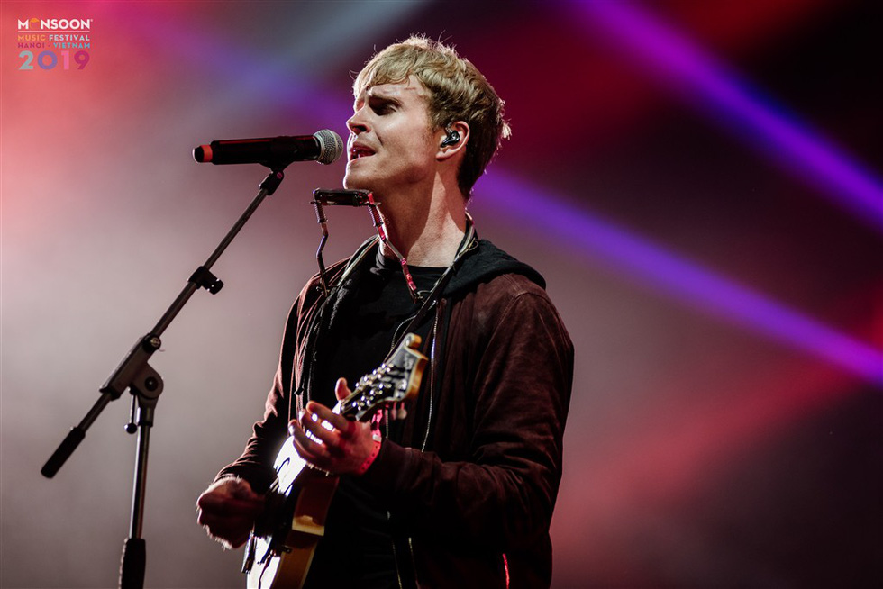 The main vocalist of Irish rock band Kodaline performs at the 2019 Monsoon Music Festival in Hanoi, November 1, in this photo from the organizer
