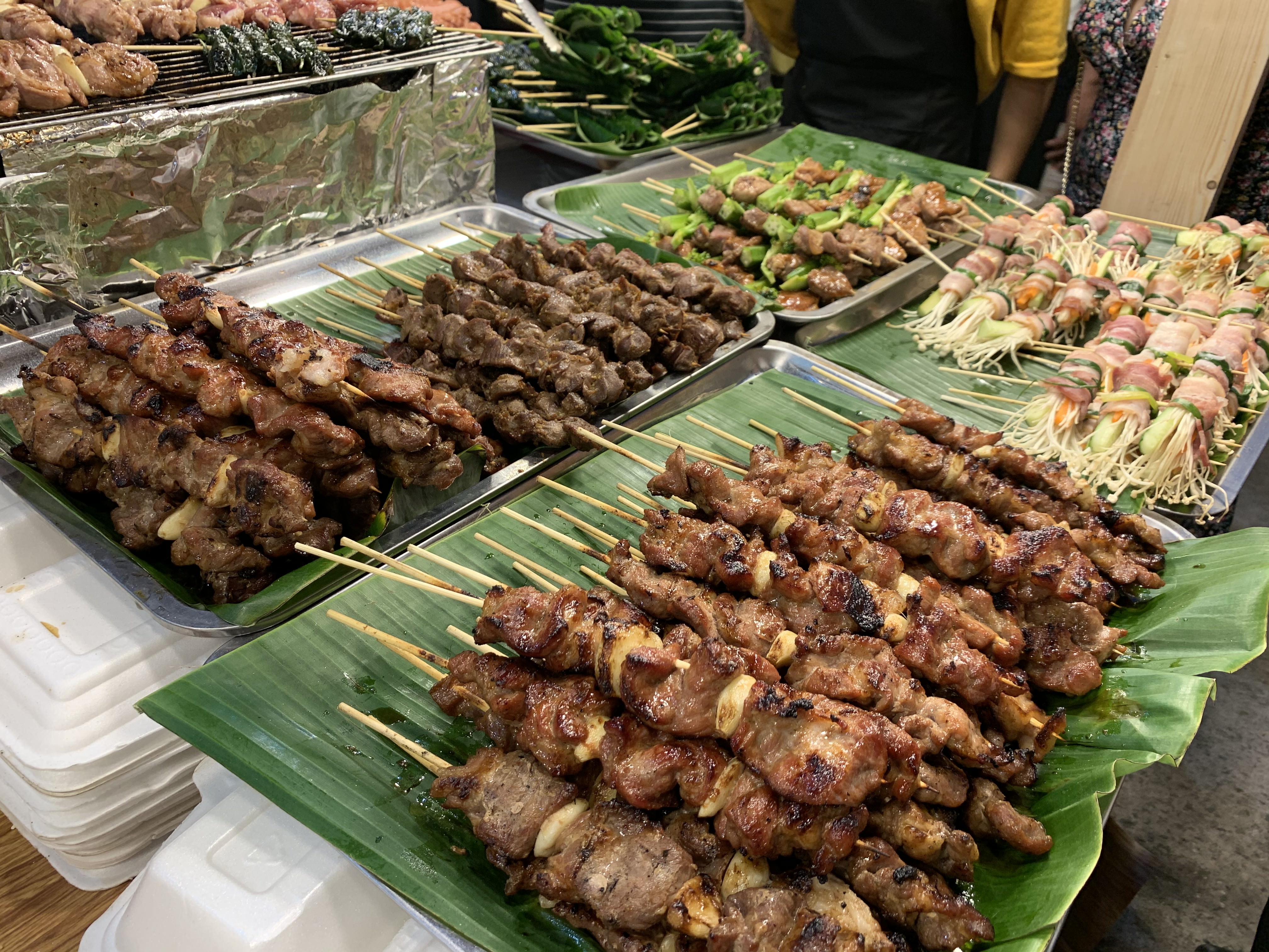 Barbecue meat on sale at the international food festival held at the Youth Cultural House in District 1, Ho Chi Minh City, November 14, 2019. Photo: Bao Anh / Tuoi Tre News