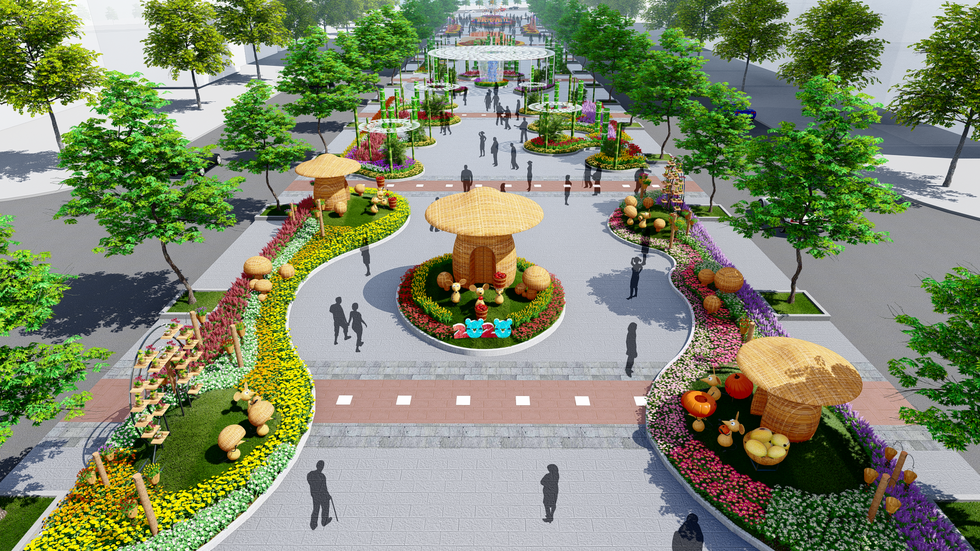 An artist’s impression of the 2020 Nguyen Hue Flower Street