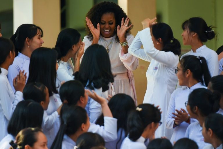Michelle Obama, Julia Roberts urge Vietnam girls to stay in school