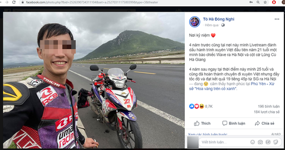 A screenshot of an update about the race on the To Ha Dong Nghi Facebook account