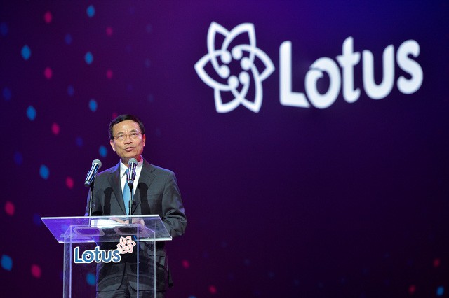 Minister of Information and Communications Nguyen Manh Hung speaks at the opening ceremony of the made-in-Vietnam social network Lotus in Hanoi, September 16, 2019. Photo: L. Chi / Tuoi Tre