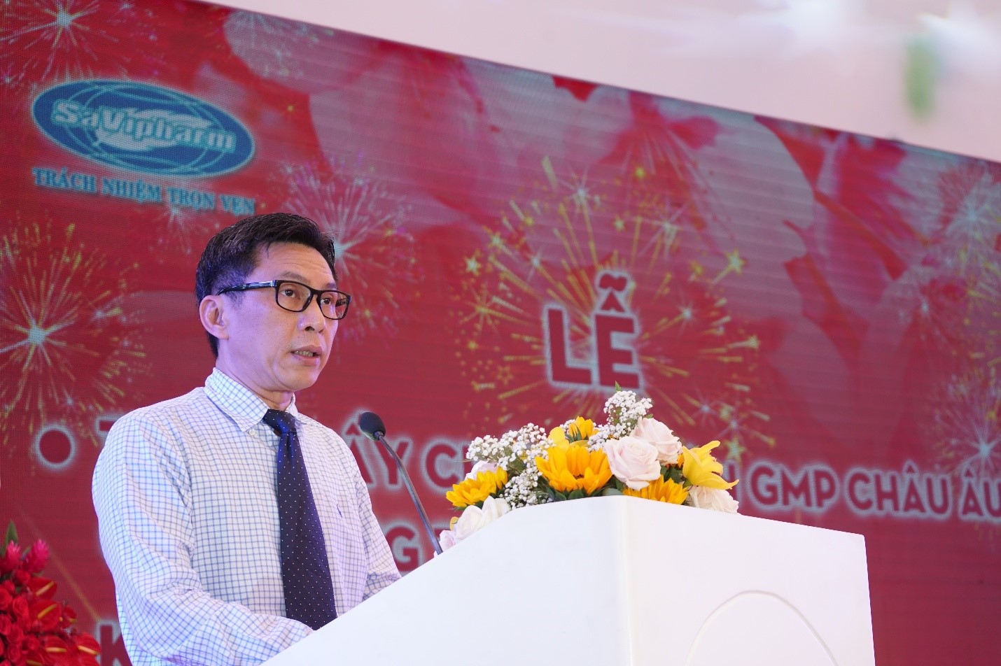 Dr. Nguyen Viet Dung, director of the Ho Chi Minh City Department of Science and Technology, speaks at a ceremony granting SaVipharm an EU Good Manufacturing Practice certificate in Ho Chi Minh City on January 7, 2020. Photo: SaVipharm