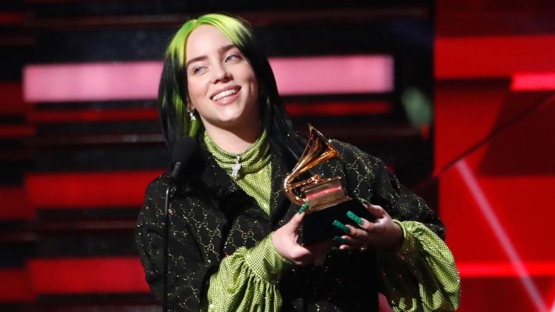 Billie Eilish at the 62nd Grammy Awardsin Los Angeles, California, U.S. on January 26, 2020. Photo: Reuters