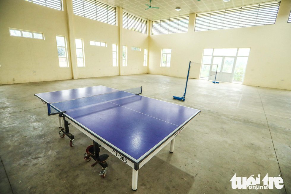 Inside a gym for quarantined people at the 59th Infantry Regiment in Chuong My District, Hanoi, on February 6, 2020. Photo: Nguyen Khanh / Tuoi Tre