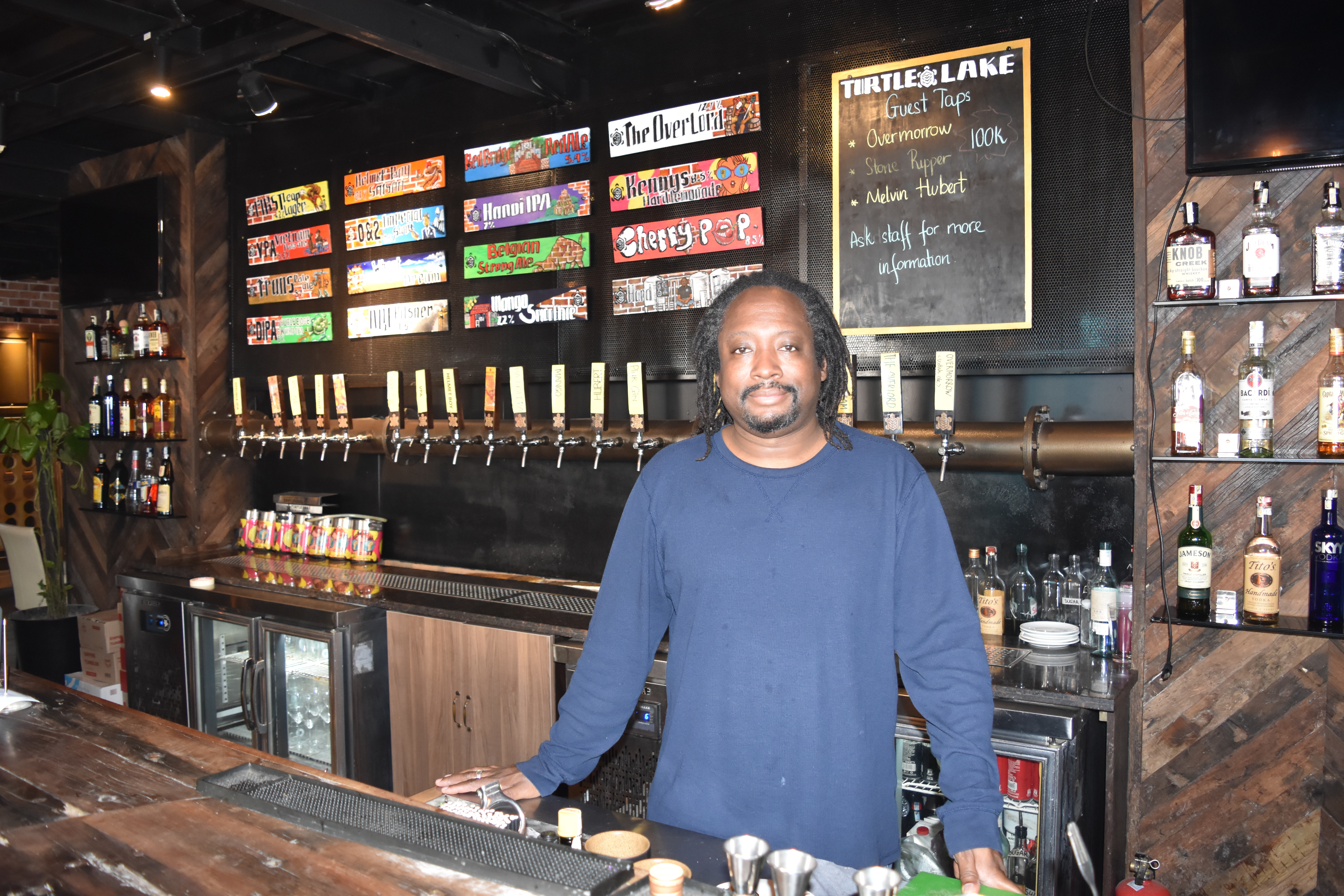 Lamont Wynn, co-owner of Turtle Lake Brewery in Hanoi, which has experienced a slump in revenue due to the extended school closure in COVID-19-hit Vietnam, is seen in this provided photo taken at his establishment.