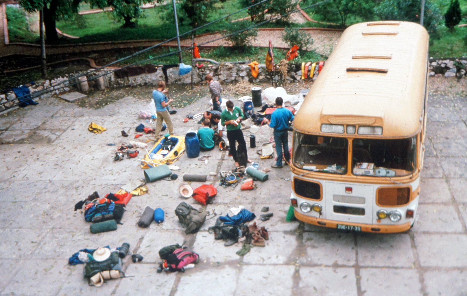 Equipment and gears of Howard Limbert’s team before their first-ever expedition in Phong Nha Town, Quang Binh Province, Vietnam are seen in this supplied photo taken in 1990.