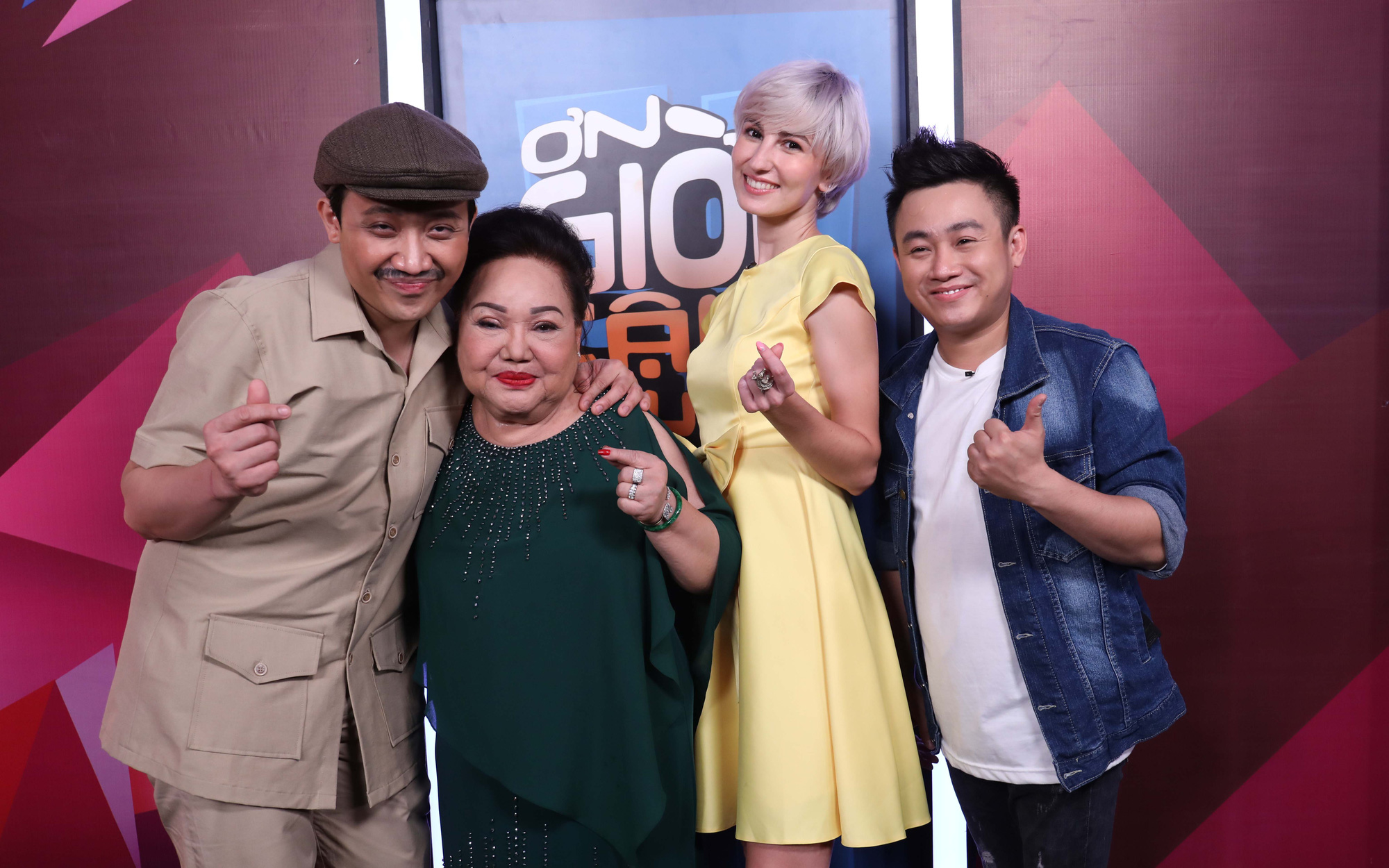 Micka Chu (second right) appears on the television show 'Thank God You're Here' on Vietnamese national television in this supplied photo.