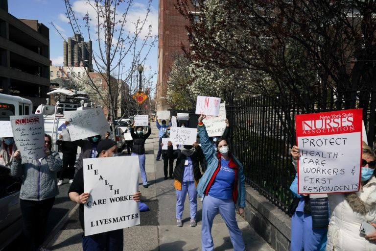 'No armor' - New York nurses decry lack of coronavirus equipment