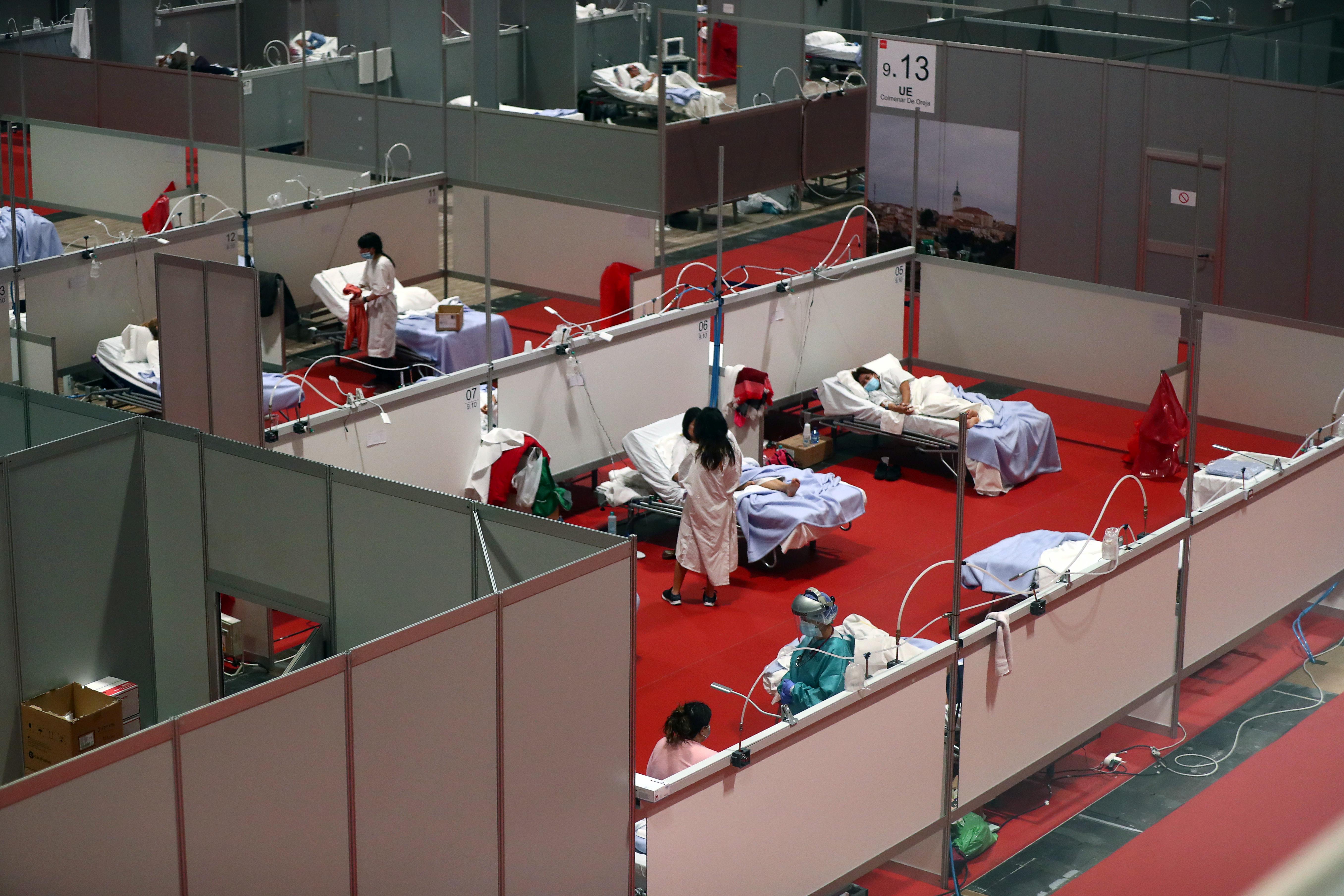 General view of a temporary hospital inside IFEMA conference centre, amid the coronavirus disease (COVID-19) outbreak, in Madrid, Spain, April 2, 2020. Photo: Reuters