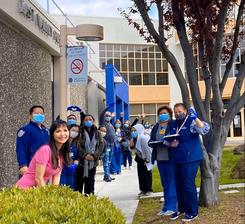 Nurses of Valley Health Center East Valley are seen with Vietnamese lunch boxes in this supplied photo by Phan Tieu Van.
